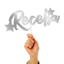 Plaquinhas Para Fotos Com Vareta Ano Novo Prata 4un - Regina