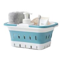 Plastic Caddy ANNIYA para armazenamento de suprimentos de limpeza (azul) Plastic Caddy ANNIYA para armazenamento de suprimentos de limpeza (azul)