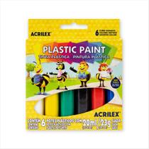 Plastic paint Acrilex com 6 cores