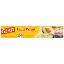 Plastic Wrap Glad Cling Wrap Clear 200m² (pacote com 3)