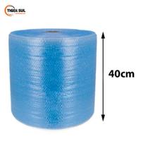 Plástico Bolha Azul 40cm x 100m - 35 Micras Proteção Reforçada - Tiger Embalagens