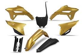 Plastico Kit Ufo Crf 250 22/24 + Crf 450 21/24 - Serie Ouro (C/ Protetor De Bengala) Plastico Kit Ufo Crf 250 22/24 + Crf 450 21/24 - Serie Ouro (C/ Protetor De Bengala)