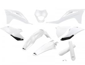 Plastico Kit Ufo Gas Gas Ec 250/300 21/23 + Ec-F 250/350 21/23 - Branco (Com Protetor De Bengala)