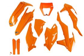 Plastico Kit Ufo Ktm Exc 125/150/250/300 17/19 - Laranja (C/ Protetor De Bengala E Farol)