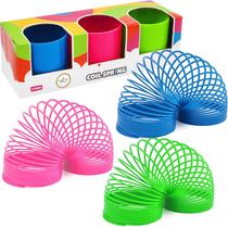 Plástico neon Coil Spring The Dreidel Company de 8 cm (pacote com 3)