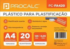 Plástico P/ Plastificação - PC-FA420 - 220x307 125m - 20 Un