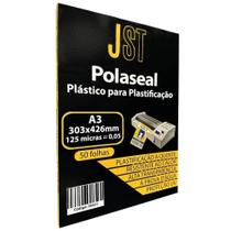 Plástico para Plastificação - A3 303x426mm - 50 Folhas - JST Plástico para Plastificação - A3 303x426mm - 50 Folhas - JST