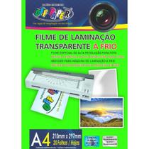 Plástico para Plastificação Filme A4 Transparente - Laminação a Frio - Pacote com 20 Folhas Plástico para Plastificação Filme A4 Transparente - Laminação a Frio - Pacote com 20 Folhas