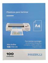 Plástico Para Plastificação Tamanho A4 125 Micras 100un