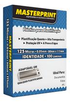Plástico Plastificação Masterprint 125 Micras 80x111 100flhs Plástico Plastificação Masterprint 125 Micras 80x111 100flhs