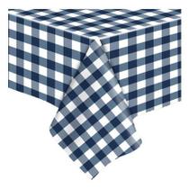 Plástico Térmico Toalha De Mesa retangular impermeável pvc Xadrez Azul quadriculado 2,00 x 1,40 6 cadeiras