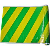 Plástico verde e amarelo Para Enfeitar c/ 45cm de largura rolo com 17metros - reva