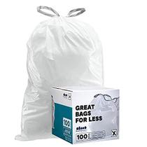 Plasticplace TRA335WH simplehuman (x) Compatível com código X (100 unidades) Lixo com cordão branco, forros 21 galões/80 litros 26" x 34,75"