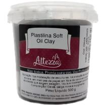 Plastilina soft oil clay cinza 500g