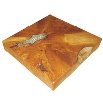Plataforma de mesa Benzara 28x28x5 cm de resina de teca quadrada Plataforma de mesa Benzara 28x28x5 cm de resina de teca quadrada