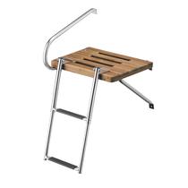 Plataforma de natação Whitecap Teak com escada telescópica de 2 degraus Plataforma de natação Whitecap Teak com escada telescópica de 2 degraus