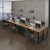 Plataforma de Trabalho 6 Lugares com Divisória e Nichos Plataforma de Trabalho 6 Lugares com Divisória e Nichos