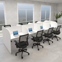 Plataforma de Trabalho Atendimento 8 Pessoas 3,70m Branco F5 Plataforma de Trabalho Atendimento 8 Pessoas 3,70m Branco F5