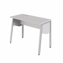 Plataforma de Trabalho Individual 120cm Industrial Tampo Chanfrado com Caixa de Tomadas Executive Cinza