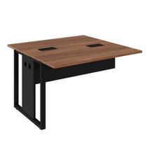 Plataforma Dupla Acoplar Pé Quadro 120x120x73cm 120cm Industrial Nogal e Preto Yescasa Marrom Plataforma Dupla Acoplar Pé Quadro 120x120x73cm 120cm Industrial Nogal e Preto Yescasa Marrom