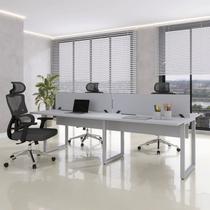 Plataforma Dupla Escrivaninha 4 Lugares 200x73,5cm Tub Corporativa Light