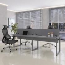 Plataforma Dupla Escrivaninha Tub Corporativa Light 4 Lugares 220cm Industrial Grafito Plataforma Dupla Escrivaninha Tub Corporativa Light 4 Lugares 220cm Industrial Grafito