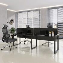 Plataforma Dupla Escrivaninha Tub Corporativa Light 4 Lugares 220cm Industrial Preto Plataforma Dupla Escrivaninha Tub Corporativa Light 4 Lugares 220cm Industrial Preto