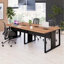 Plataforma Estação de Trabalho 4 Lugares 240cmX120cm Pé Quadro Espresso Móveis