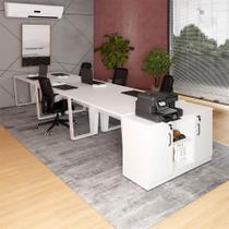Plataforma Trabalho 1,20m p/ 6 Pessoas com Armário F5 Office