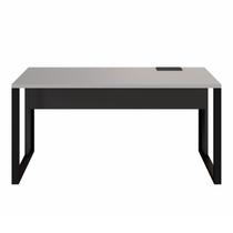 Plataforma Trabalho Individual com Caixa de Tomadas 135cm Industrial Executive Cinza Sagrado e Preto