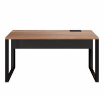 Plataforma Trabalho Individual com Caixa de Tomadas F5 Office 135cm Industrial Nogal e Preto Marrom Plataforma Trabalho Individual com Caixa de Tomadas F5 Office 135cm Industrial Nogal e Preto Marrom