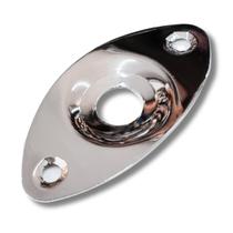 Plate Jack Oval Metal Cromado Guitarra Placa J10