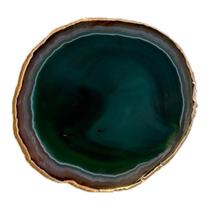 Platter Ágata Verde Com Borda Dourada Platter Ágata Verde Com Borda Dourada