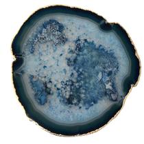 PLATTER EM AGATA AZUL COM BANHO 20x19x1cm