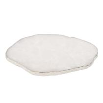 Platter Pedra Quartzo Branco de 30 à 34cm Com Banho De Prata Na Borda