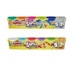 Play doh super pack c/6 dourado e prateado ( sortidas) - hasbro