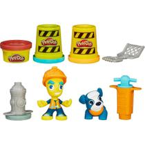 Play Doh Town Figura e Animal Road Worker e Pet