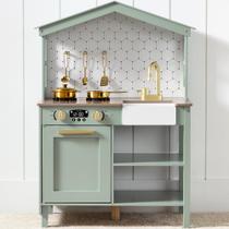 Play Kitchen Best Choice Products Farmhouse com armazenamento de brinquedos