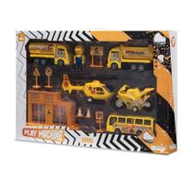 Play Machine Obras C/ 5 Veículos De Construção E Acessorios
