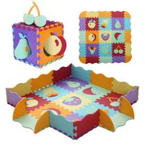 Play Mat Tamiplay 25 peças de quebra-cabeça de espuma 120x120cm com cerca