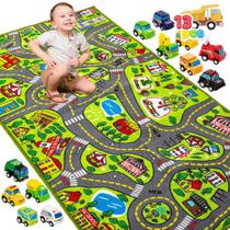 Play Rugs JOYIN Kids City Life com conjunto de 12 veículos dobráveis
