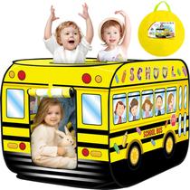 Play Tent Britik School Bus para crianças de 1 a 3 anos em ambientes internos/externos