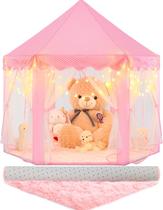 Play Tent EVOIONOS Princess Castle com luzes e tapete para meninas Play Tent EVOIONOS Princess Castle com luzes e tapete para meninas
