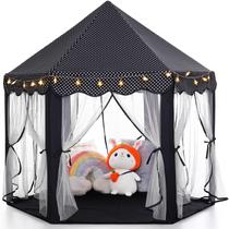 Play Tent Monobeach Princess Castle Black para crianças com luzes