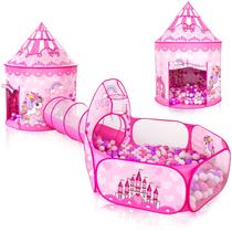 Play Tent PigPen 3 peças Princess Dream com poço de bolas e túnel Play Tent PigPen 3 peças Princess Dream com poço de bolas e túnel