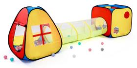 Play Tent TIKTENT 3 em 1 com túnel e poço de bolas para crianças vermelho, amarelo e azul