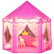 Play Tent WilWolfer Princess Castle para meninas com luzes estelares