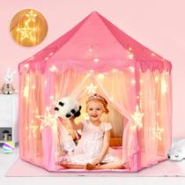 Play Tent Wilwolfer Princess para meninas com grandes luzes estelares Play Tent Wilwolfer Princess para meninas com grandes luzes estelares