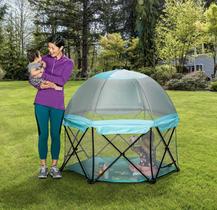 Play Yard Portátil My Play Deluxe Aqua com Dossel Play Yard Portátil My Play Deluxe Aqua com Dossel