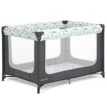 Playard Dream On Me Zodiak Grey/Green portátil com tapete acolchoado